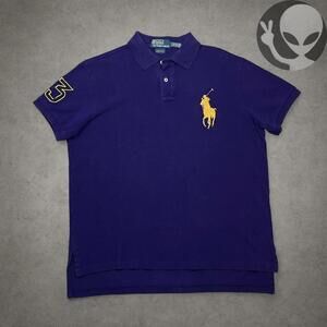 Ralph Lauren Polo Shirt large purple big pony classic cotton